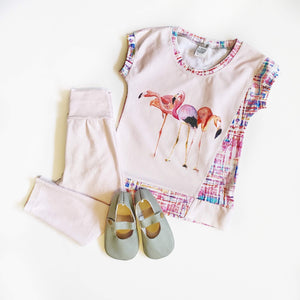 Clearance Water Color Flamingo Cotton Spandex Panel