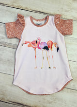 Load image into Gallery viewer, Clearance Water Color Flamingo Cotton Spandex Panel