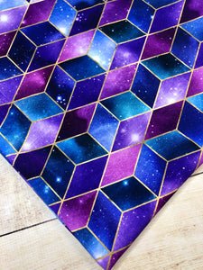 Purple and Blue Galaxy Cubes French Terry