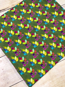 Stained Glass Leaves multi Green Cotton Spandex