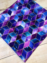 Load image into Gallery viewer, Purple and Blue Galaxy Cubes French Terry