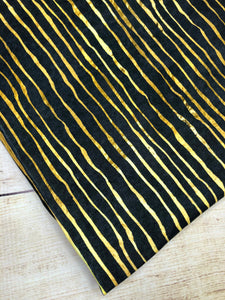 Black and Gold Stripes Cotton Spandex