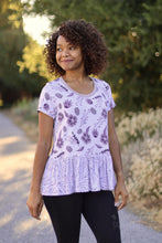 Load image into Gallery viewer, Purple Floral Cotton Spandex