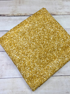 Bright Gold Faux Glitter Cotton Spandex