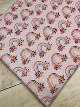 Load image into Gallery viewer, Pink Floral Rainbows French Terry