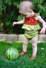 Load image into Gallery viewer, Green Watermelon Stripes Cotton Spandex