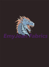 Load image into Gallery viewer, Clearance Blue Dragon Cotton Spandex Panel