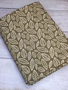Clearance Cotton Spandex Olive Green Leaves