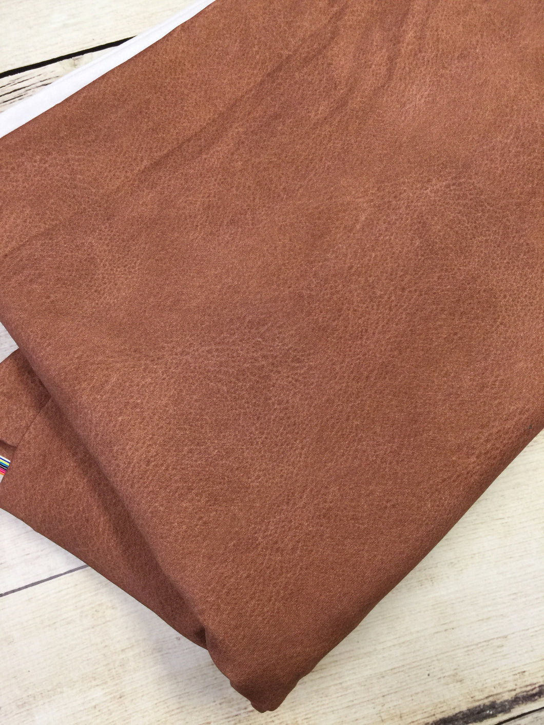 Light Brown Faux Leather Cotton Spandex