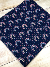 Load image into Gallery viewer, Navy Rainbows Bamboo Spandex