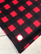Load image into Gallery viewer, Hot Pink Plaid Polyester Interlock