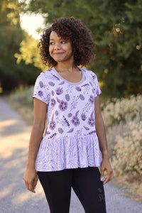 Purple Floral French Terry