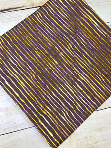 Purple and Gold Stripes French Terry