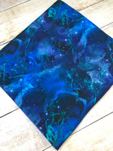 Load image into Gallery viewer, Blue and Teal Marble Galaxy Cotton Spandex