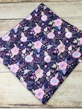 Load image into Gallery viewer, Light Pink and Navy Floral Polyester Interlock