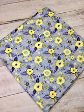 Load image into Gallery viewer, Yellow and Grey Floral Polyester Interlock