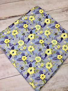 Yellow and Grey Floral Polyester Interlock