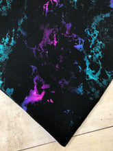 Load image into Gallery viewer, Black, Teal, and Fuchsia Marble Galaxy French Terry