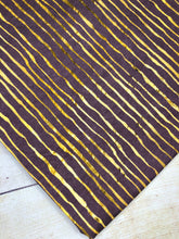 Load image into Gallery viewer, Purple and Gold Stripes French Terry