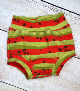 Red and Green Watermelon Stripes Cotton Spandex