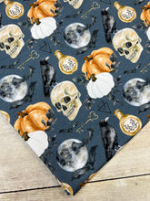 Load image into Gallery viewer, Pumpkins and Skulls Cotton Spandex