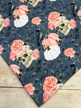 Load image into Gallery viewer, Pink Floral Skulls French Terry