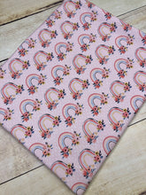 Load image into Gallery viewer, Pink Floral Rainbows Cotton Spandex