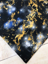 Load image into Gallery viewer, Black and Gold Marble Galaxy French Terry
