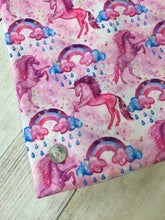 Load image into Gallery viewer, Cotton Candy Unicorns Polyester Interlock