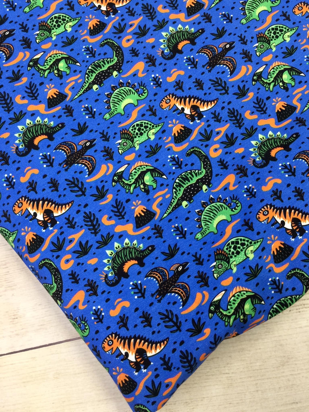 Bright Blue Dino’s Cotton Spandex