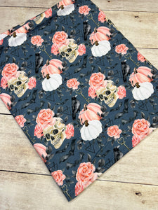 Pink Floral Skulls French Terry