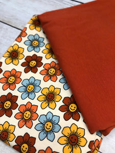 Retro Smiley Flowers Cotton Spandex
