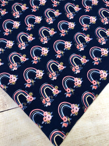 Navy Floral Rainbows French Terry