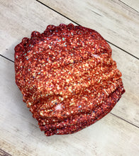 Load image into Gallery viewer, Red Orange Ombré Faux Glitter Polyester Interlock