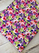 Load image into Gallery viewer, Water Color Floral Fuchsia multi color Cotton Spandex