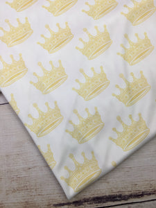Cream Crowns Polyester Interlock
