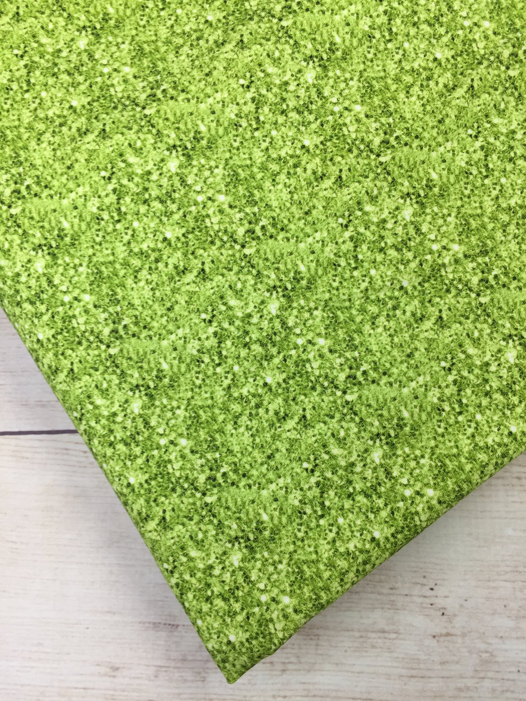 Spring Green Faux Glitter Cotton Spandex