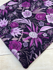 Purple Moody Floral Cotton Spandex