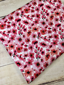Water Color Floral Cherry French Terry