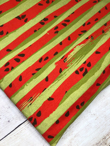 Red and Green Watermelon Stripes Cotton Spandex