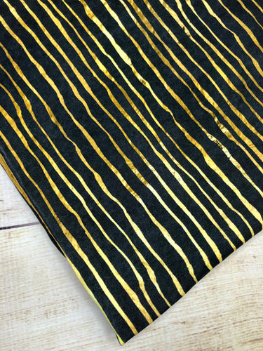 Black and Gold Stripes Bamboo Spandex