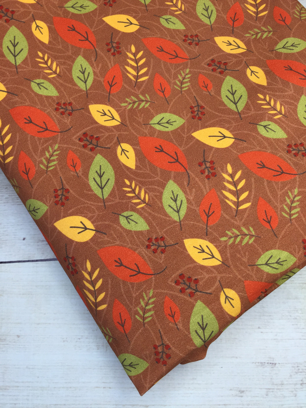 Clearance Cotton Spandex Autumn Leaves